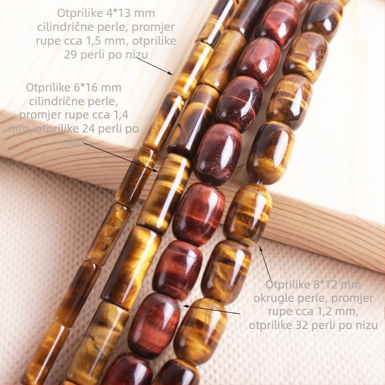 Perle od tigrovog oka - Prirodno, Originalni dizajn, Ponavljajući uzorak, Materijal: Tigrovo oko