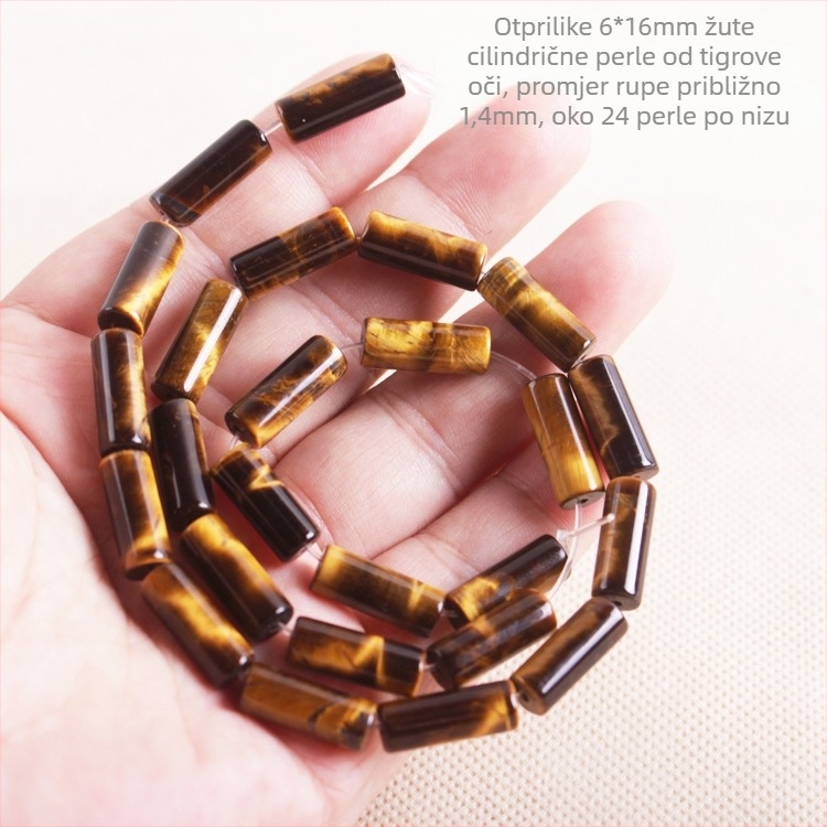 Perle od tigrovog oka - Prirodno, Originalni dizajn, Ponavljajući uzorak, Materijal: Tigrovo oko