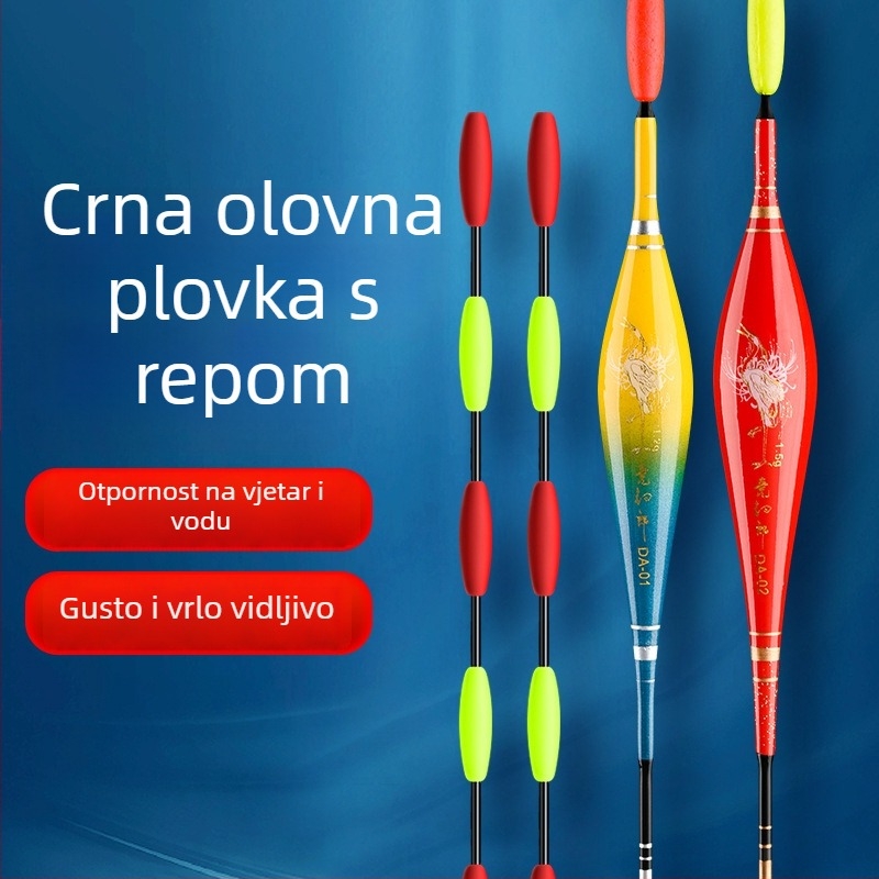 Bez olova, ribolovni plutac, samostojeći, velikog promjera, debeli rep, visoka vidljivost u tamnim vodama