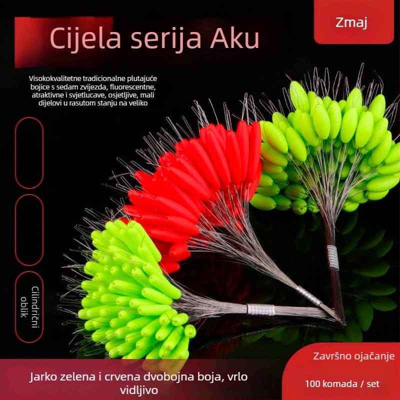 Dragon Hand Sedmerostruki fluorescentski plutajući plovak za ribolov — tradicionalan, osjetljiv, plastičan