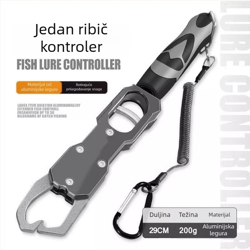 Set kliješta za ribolov od aluminijske legure, višestruka funkcionalnost, s ugrađenim mjeračem težine za velike ribe