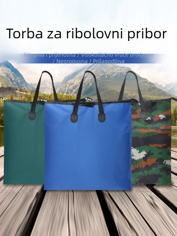 Sklopiva torba za ribolov, velika zapremina, od Oxford platna, torba za nošenje živih riba i skladištenje ribolovnog pribora