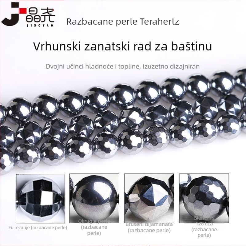 Terahertz slobodne perle, poliranje i rezanje, geometrijski uzorak