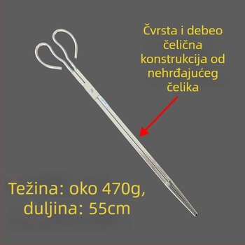Nehrđajući čelične kliješta za morsku hranu s presavijajućim klipom, dugačkim držalom, teški alat
