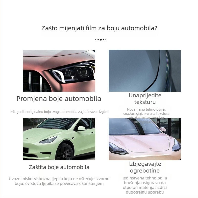 PET folija za oblaganje automobila s uzorkom vlakana karbona, ljepilo za montažu, duljina prilagodljiva