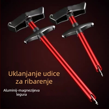 Uklanjivač kuka za ribolov, Uklanjivač mamaca s tri kuka, T-oblik dizajn s dubokim grlom, aluminijsko-magnezijeva legura