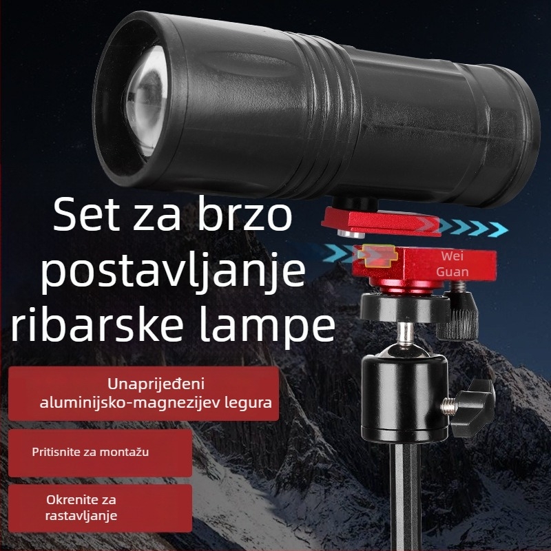 Wei Guan ribolovna lampa – baza s brzim otpuštanjem od aluminijske legure i adapter stativa za pan-tilt