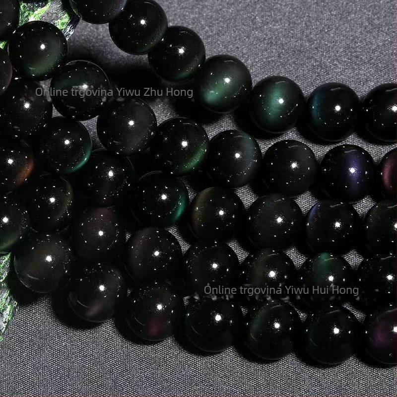 Opsidijanski slobodne perle, okrugle, uzorak osam očiju, s perlom premazom, prirodni kamen, Colorful Jewelry, proljeće 2023