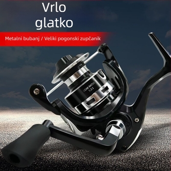 Ribički navijač - Metalno kućište, otporan na slanu vodu, nehrđajući čelik, dugačak bacanje, 13+ osovina