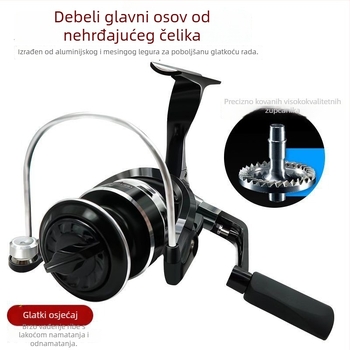 Ribički navijač - Metalno kućište, otporan na slanu vodu, nehrđajući čelik, dugačak bacanje, 13+ osovina