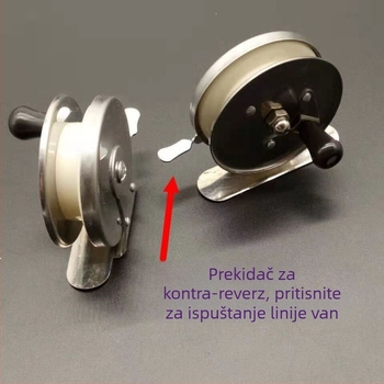 Nehrđajući čelični mulinet za ribolov na ledu – mini kompaktni mulinet s inverznom kočnicom