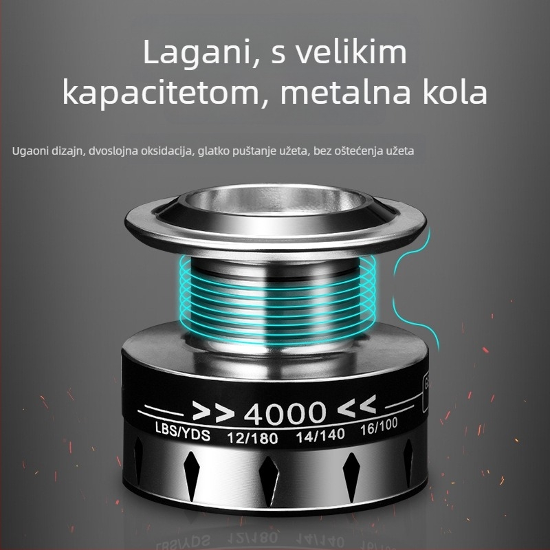 Ocean Master spinning kolut za ribolov, potpuno metalni, paket od 40 komada, OEM/privatna marka dostupna