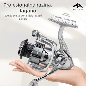 Haodon okretna mašina za ribolov, omjer prijenosa 5,2:1, bez praznina, metalna špulja