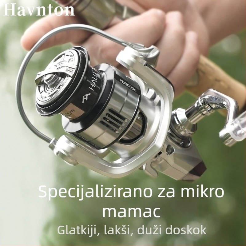 Haodon okretna mašina za ribolov, omjer prijenosa 5,2:1, bez praznina, metalna špulja