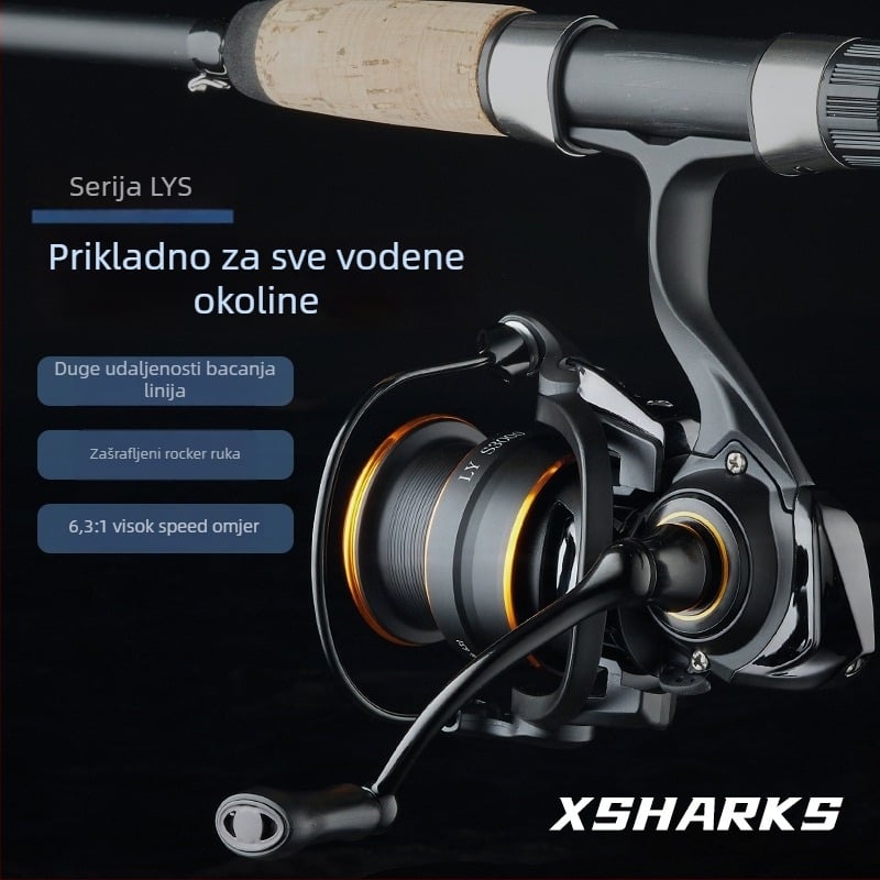 XSHARKS mulinica za ribolov – omjer prijenosa 6,3:1, pogodna za slanu vodu, paket od 40 komada