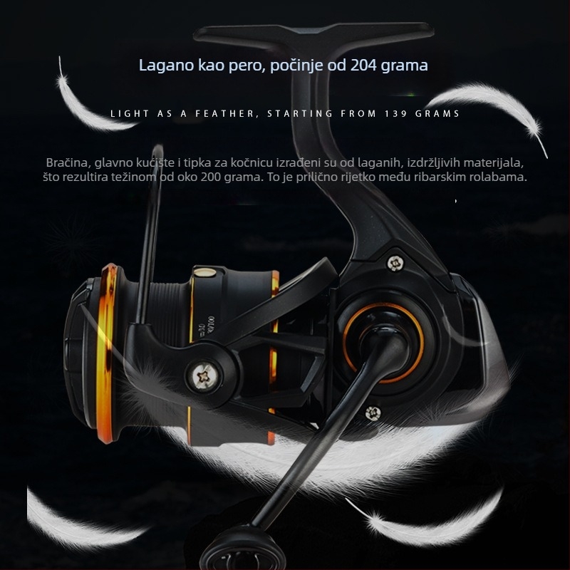 XSHARKS mulinica za ribolov – omjer prijenosa 6,3:1, pogodna za slanu vodu, paket od 40 komada