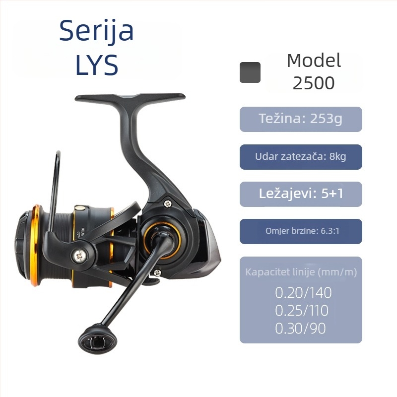 XSHARKS mulinica za ribolov – omjer prijenosa 6,3:1, pogodna za slanu vodu, paket od 40 komada