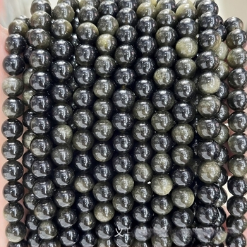 Okrugle obsidijanske perle – zlatne, srebrne, šarene i crne verzije; poluproizvodi za DIY nakit