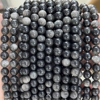 Okrugle obsidijanske perle – zlatne, srebrne, šarene i crne verzije; poluproizvodi za DIY nakit