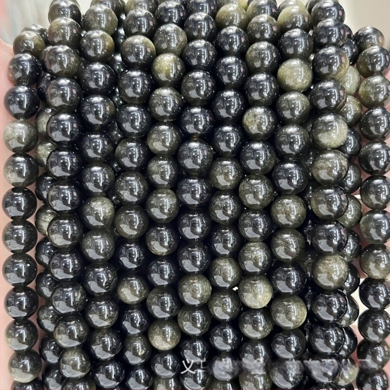 Okrugle obsidijanske perle – zlatne, srebrne, šarene i crne verzije; poluproizvodi za DIY nakit
