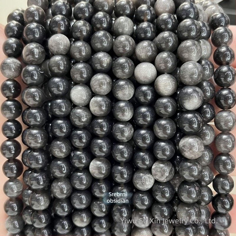 Okrugle obsidijanske perle – zlatne, srebrne, šarene i crne verzije; poluproizvodi za DIY nakit