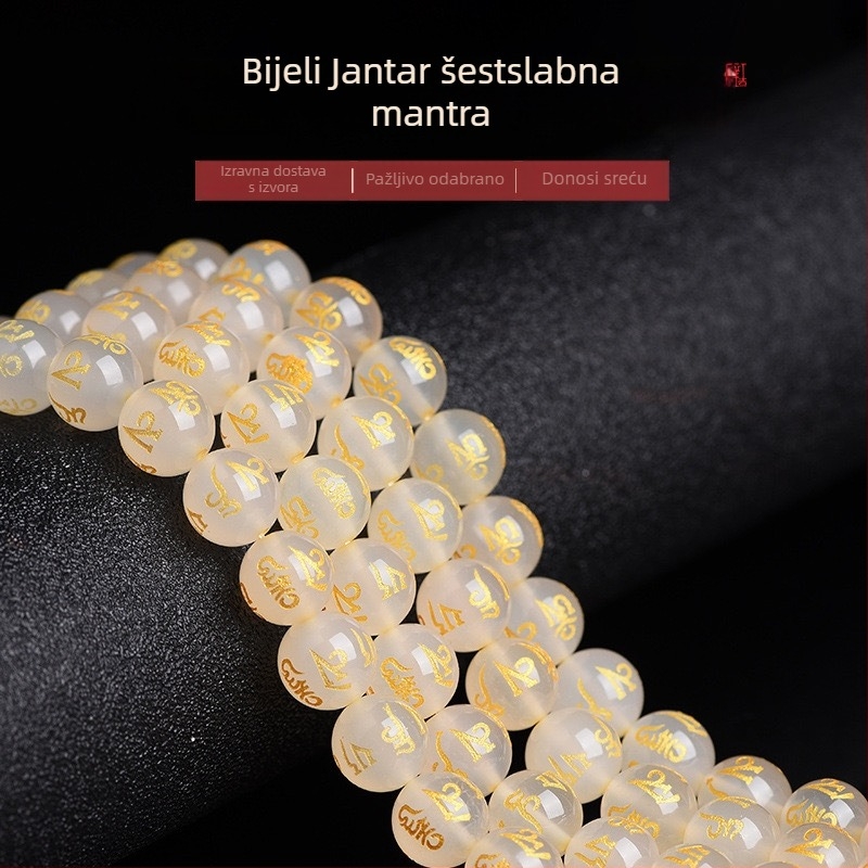 agatne perle, slobodno nizanje, mantra sa šest riječi, skulpturalna obrada, okrugli oblik