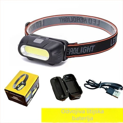 Star Burn čelna lampa – punjiva 18650 baterija, COB LED, vodootporna, trajanje 30 sati