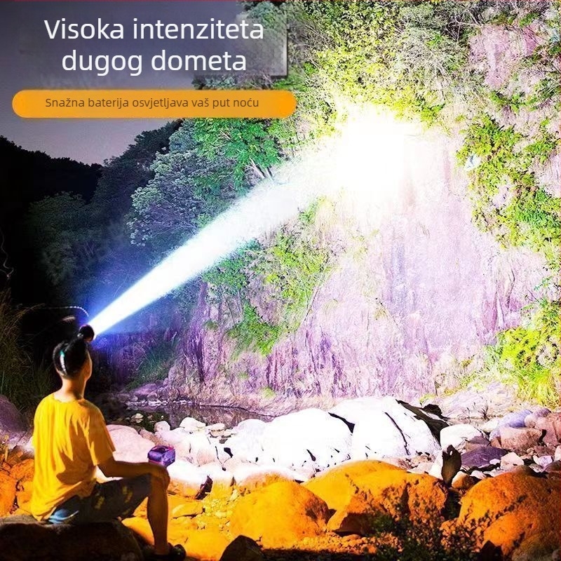 LED čelna svjetiljka za noćni ribolov: duga dometa, punjiva, vodootporna, ultra jaka, nosiva na glavi