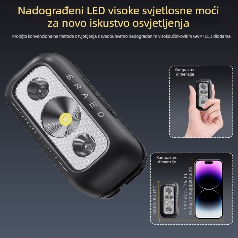 LED čelna lampica za ribolov, punjiva, vodootporna, domet 300+ m, trajanje 8–72 h