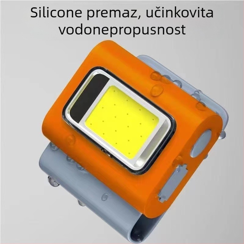 LED svjetiljka s magnetskim punjenjem i klipom za odjeću, silikonsko kućište, COB LED