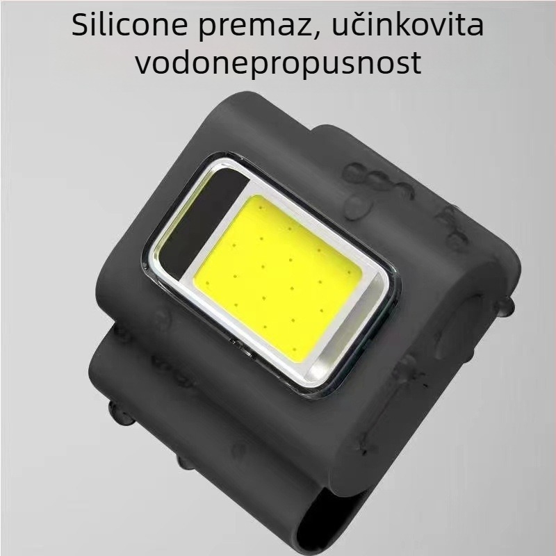 LED svjetiljka s magnetskim punjenjem i klipom za odjeću, silikonsko kućište, COB LED