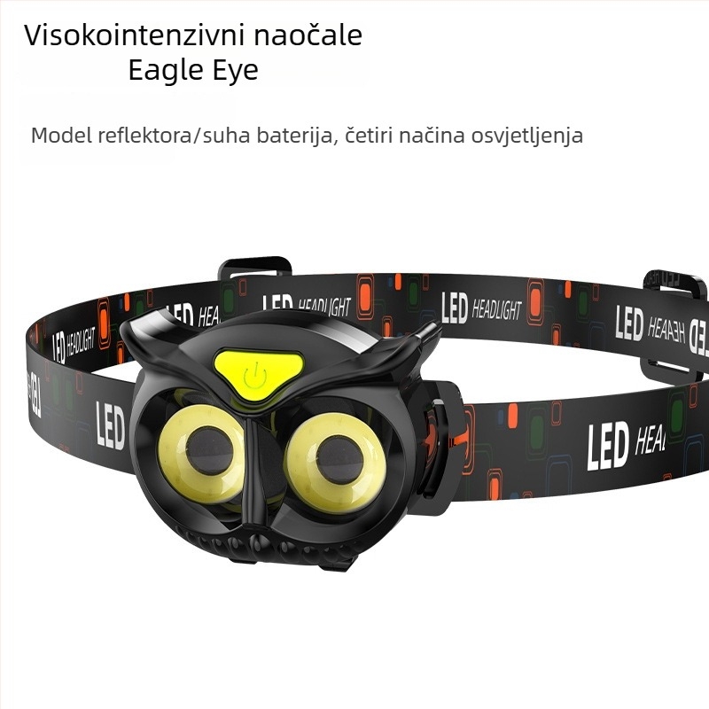 Čelna lampica s COB LED, 10W, 1200mAh, punjiva, domet 100–200 m