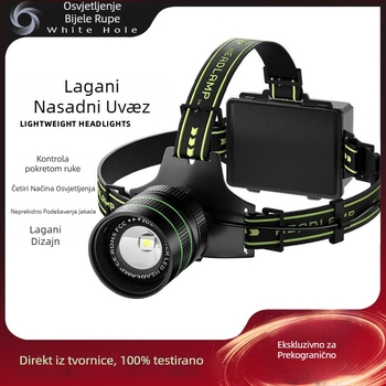 LED čelna svjetiljka, 60W, 6000mAh, ručno napajanje, 360° rotacija, domet 500m