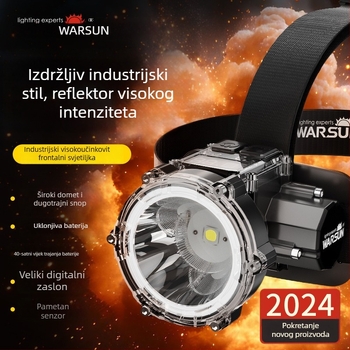 Walmon WE01 LED čelna lampica za noćni ribolov s klipom za kapu, punjiva, 5W, ABS kućište, domet do 500 m