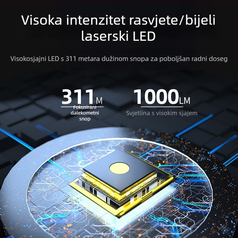 Walmon WE01 LED čelna lampica za noćni ribolov s klipom za kapu, punjiva, 5W, ABS kućište, domet do 500 m
