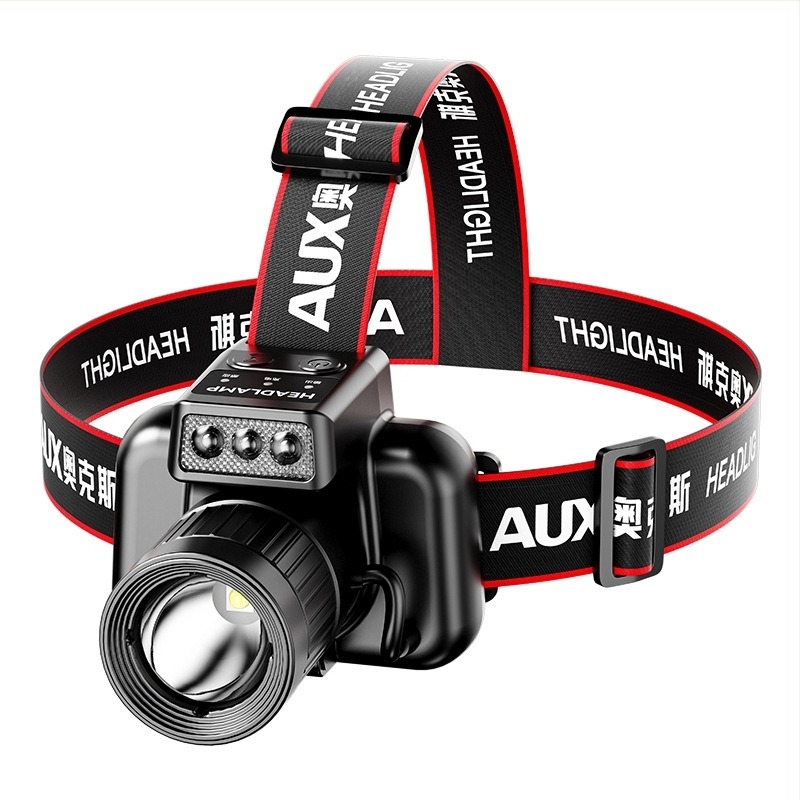 Aux/Aox LED čelna lampica, punjiva, visoke snage, za noćni ribolov, otkrivanje rupa i noćnu vožnju