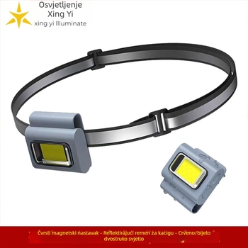 LED čelna svjetiljka s magnetskim punjenjem, COB silikon kućište, kopča za odjeću, 6W, 800 mAh baterija