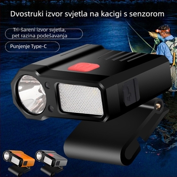 LED lampica za šešir s klipom i LED, punjiva, 5W, baterija 1200mAh, pogodna za kampiranje i noćni ribolov