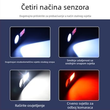 LED lampica za šešir s klipom i LED, punjiva, 5W, baterija 1200mAh, pogodna za kampiranje i noćni ribolov