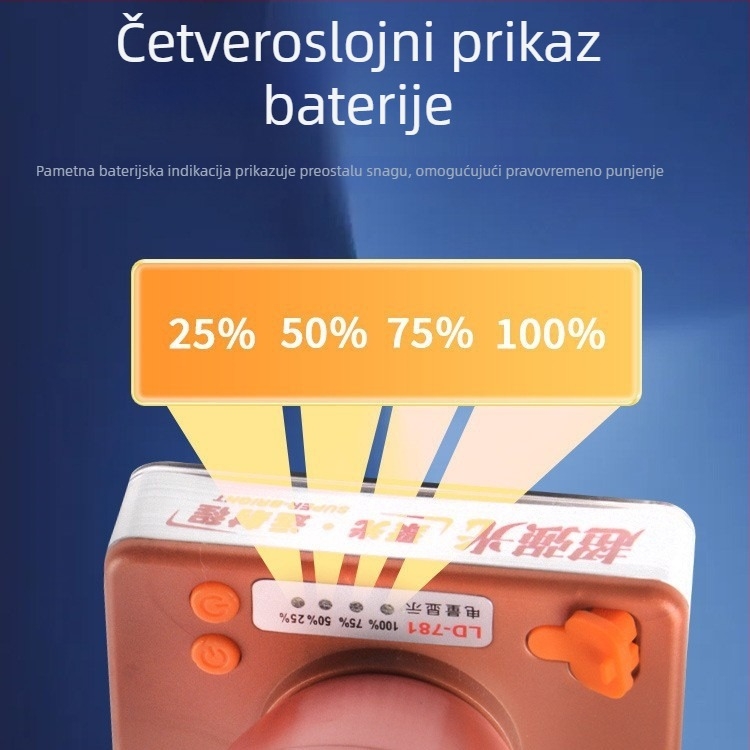 LED čelovka s baterijom 2500mAh, 30–80W, LED izvor, kućište od ABS plastike + aluminijske legure, domet ≥500m