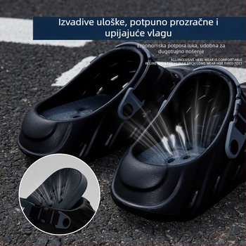 Muške EVA sandale, prozračne, protuklizne, zatvoren prst, visina pete 3–4 cm, za svakodnevnu vanjsku upotrebu
