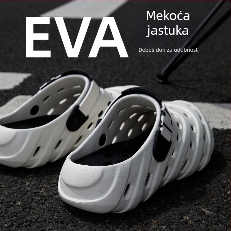 Muške EVA sandale, prozračne, protuklizne, zatvoren prst, visina pete 3–4 cm, za svakodnevnu vanjsku upotrebu