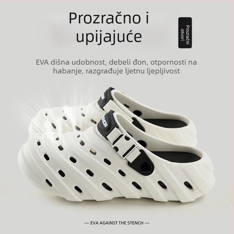 Muške EVA sandale, prozračne, protuklizne, zatvoren prst, visina pete 3–4 cm, za svakodnevnu vanjsku upotrebu