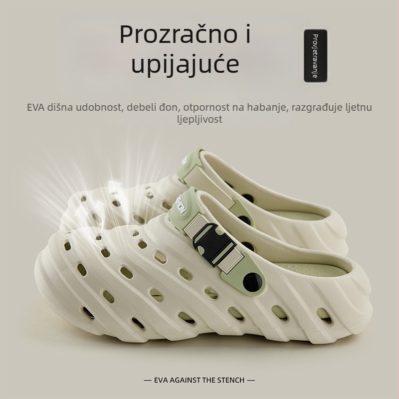 Muške EVA sandale, prozračne, protuklizne, zatvoren prst, visina pete 3–4 cm, za svakodnevnu vanjsku upotrebu