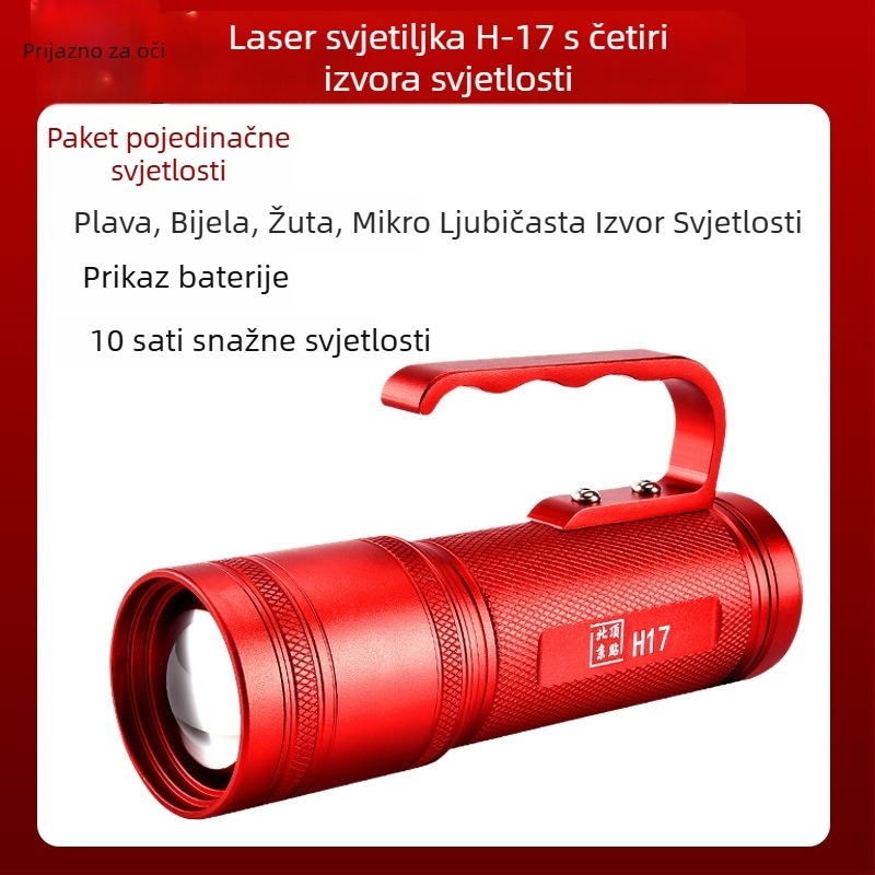 Vanjska LED lampa za ribolov H17 s četiri LED izvora, 360° okret, 12.000 mAh, 20W, LED svjetlo (12.000 mAh, 20W, domet 200–500 m)