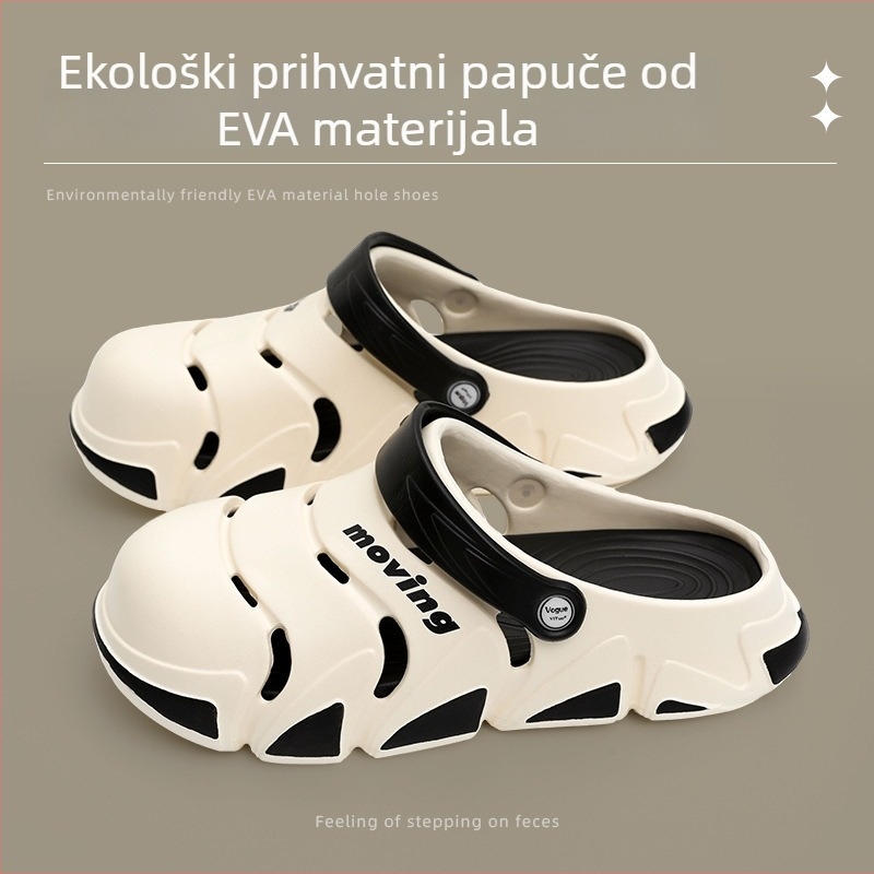 Muške EVA sandale s EVA gornjim dijelom i sole, okrugli vrh, prozračne i protuklizne, visina pete 3–4 cm, za sve sezone
