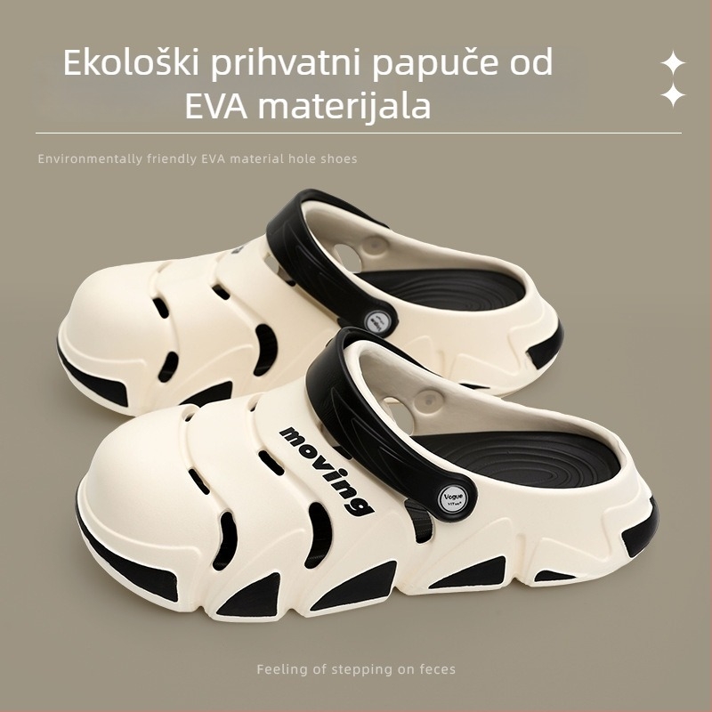Muške EVA sandale s EVA gornjim dijelom i sole, okrugli vrh, prozračne i protuklizne, visina pete 3–4 cm, za sve sezone
