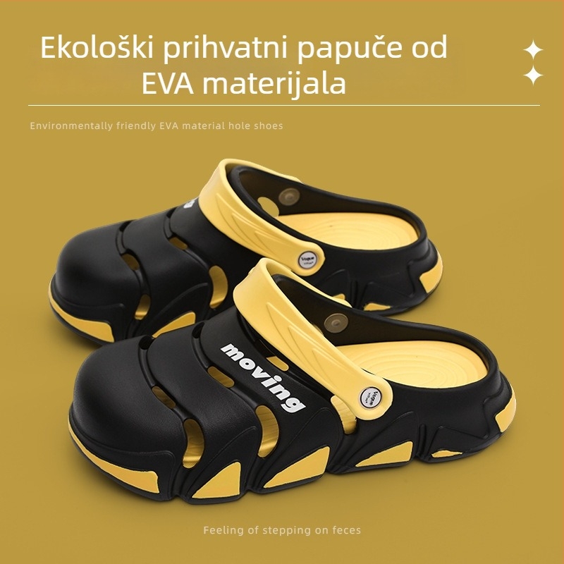 Muške EVA sandale s EVA gornjim dijelom i sole, okrugli vrh, prozračne i protuklizne, visina pete 3–4 cm, za sve sezone