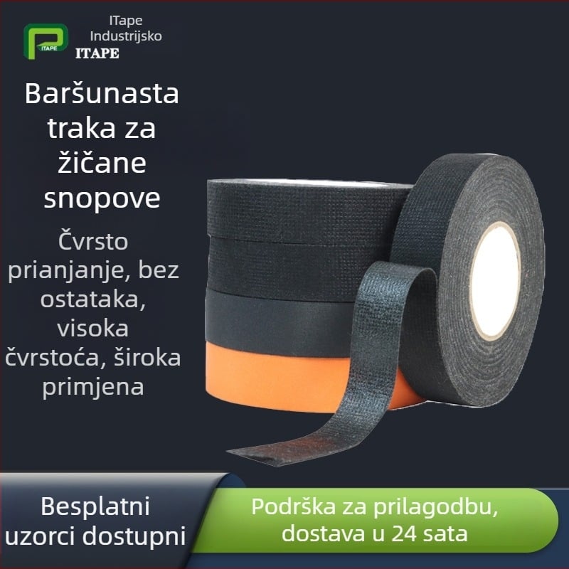 Traka za kabelske snopove, vatrootporna poliester tkanina, debljina 0,14 mm, dugotrajna 160°C, kratkotrajna 250°C, serija Harness Tape