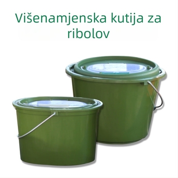 Prijenosna kofa za živu ribu s oksigenacijom, za vanjski ribolov – višestruka namjena, plastična